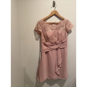 NWT JJ's House Womens Mini Dress Lace Dusty Rose Custom (36" Bust, 30.5" Waist)